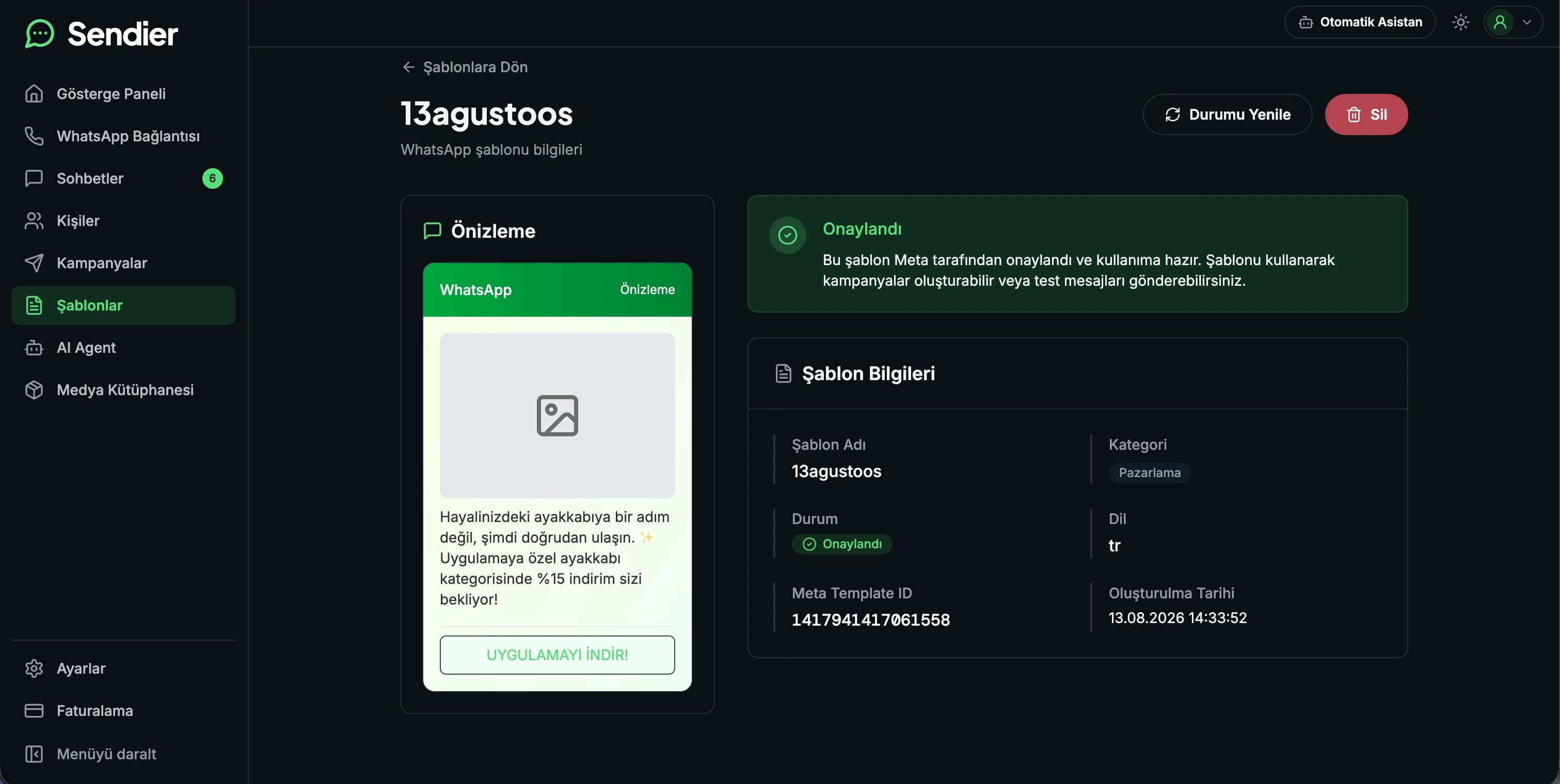 Sendier — Template management